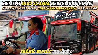 Liena Ozora ! Aksi Dua Scania Bimasatya dan  Agramas Adu Mekanik di cipali , Mbak Monic Tidak Panik