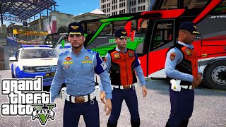 Patroli Dishub Parkir Liar Sampai Masuk Terminal Bus || GTA 5 Mod Polisi Indonesia