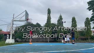 Rainy Afternoon | Basic basketball drill with sean and his friends 🌧️🏀