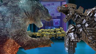 Godzilla Meets The Minions/ MechaGodzilla attacks
