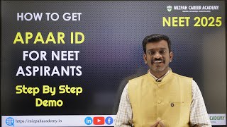 How to Apply for APAAR Card - Step by Step Demo Video - APAAR ID for NEET - Mizpah Career Academy