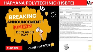 Hsbte Semester Exam Result Update// Haryana Polytechnic Semester Exam Result 2025