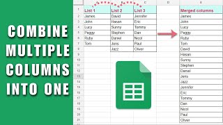 Google शीट 2025 में एकाधिक कॉलम और पंक्तियों को एक कॉलम में कैसे संयोजित करें