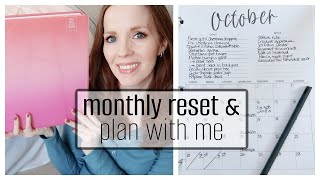 MONTHLY RESET PLAN WITH ME - OCTOBER 2022 | HOW TO PLAN FOR A NEW MONTH | MONTHLY RESET ROUTINE