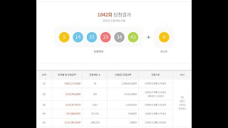 로또 1042회 당첨번호 안내 동영상