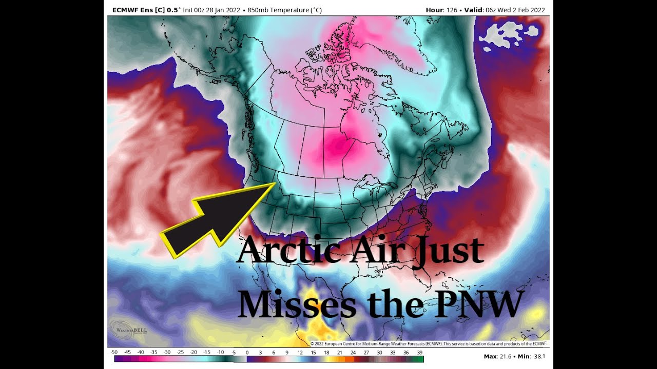 Sunday's System As Arctic Air Just Misses The PNW - YouTube