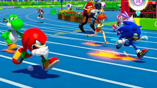 Mario and Sonic at The rio 2016 Olympic Games Events 100m and 4x100m All Character