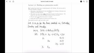 1 Building An Optimization Model 1