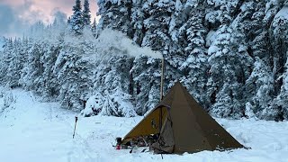 -26° Solo Camping 7 Days | Snowstorms | EXTREME FREEZING CAMPING. COLDEST NIGHT ALONE