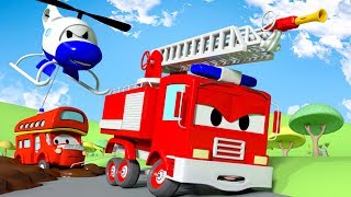 Sticky Mud  !! The Car Patrol: Fire Truck and Police Car in Car City | Cartoon Car for children