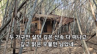 두 가구 살던 깊은 골짜기 다 떠나고 대나무숲 폐가 맑고 깊은 우물만 남았네!