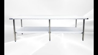 Double-layer thickened stainless steel table packing platform loading platform 96*30in WTSS-3096-418
