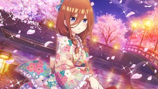 ごとぱず「夜桜クルーズ」三玖と大きな桜の木