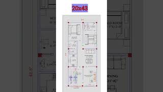 20 × 43 house plan, 20by 43 home plan, 20 * 43 ghar ka naksha  #vastu  #short #homedesign #homeplan