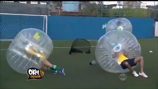 Elenco do Okay Pessoal SBT jogando futebolha