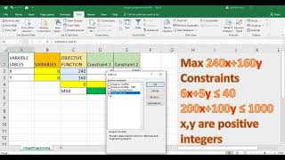 Excel: How to solve Integer Programming in excel using excel solver -LP-OR -Operational Research