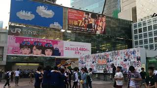 W杯ベルギー戦終了後の東京・渋谷駅前交差点の様子