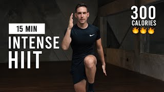 15 Minute Intense HIIT Workout For Fat Burn & Cardio (No Equipment, No Repeat, Home Workout)