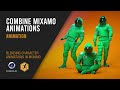 how to combine mixamo animations in cinema 4d