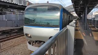 相鉄10000系10708編成快速海老名行発車\u002620000系20105編成快速横浜行到着　西谷駅