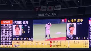 オリックス 福田周平 選手登場曲🎵 Mic Check✨ジーティーエー \u0026 ティージェイアール✨21.6.10🏟京セラドーム大阪