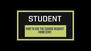 How to use and submit a CRF