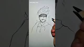 How to draw easy gojo saturo drawing| my 16 years old younger sister draw gojo saturo. #gojo #anime