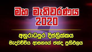 මහ මැතිවරණය 2020 අනුරාධපුර දිස්ත්‍රික්කය - මැදවච්චිය ආසනයේ ඡන්ද ප්‍රතිඵලය