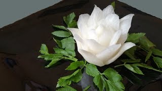 How To Carving White Radish In Flower - Art Of Vegetable