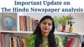 Important update on The Hindu Newspaper Analysis by Usha mam  #UPSC  #IAS