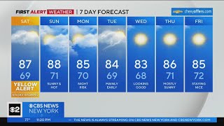 First Alert Forecast: Yellow Alert for sticky storms Saturday