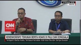 Kemenkominfo Temukan Berita Hoaks di Palu & Donggala