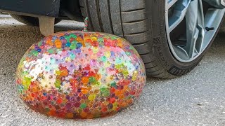 Crushing Crunchy & Soft Things by Car! EXPERIMENT CAR vs GIANT ORBEEZ WATER BALLOON | SMASHING