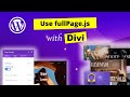 Use fullPage.js in Divi - Tutorial