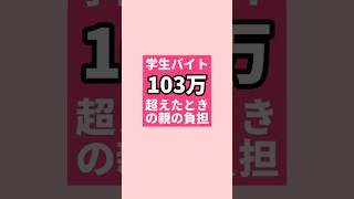 【扶養控除】学生のアルバイトが103万こえたとき親の税金負担はいくら？ #shorts