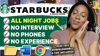 Starbucks is Hiring 2024! 🎉 | 5 Best Work From Home Jobs You Can Do at Night (no phones)