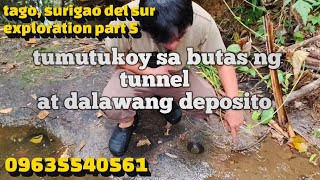 tumutukoy sa butas ng tunnel at dalawang deposito