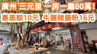 廣州！最新樓價！三元里！一房一廳80萬！意料之外！裹蒸粽！牛腩豬腸粉16元！傳統市場！美食推薦！街頭美食！便宜又美味！早餐午餐一起來！！街拍！4K！Canton Food Tour｜GuangZhou