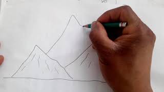 Como dibujar MONTAÑAS NIVEL PRIMARIA a pulso y lapiz XDEIOS