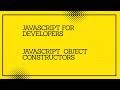 JavaScript for developers || JavaScript Object Constructors  #javascript #tutorial #codingtutorial