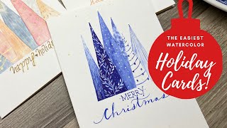 The Easiest Watercolor Holiday Cards!