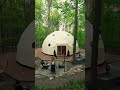 luxury geodesic glamping dome w waterfall tiny home mini tour