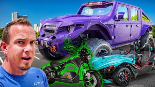 2 WHEELS vs 3 WHEELS vs 4 WHEELS!! (JEEP vs SLINGSHOT vs EAHORA CHROMEM1PS)