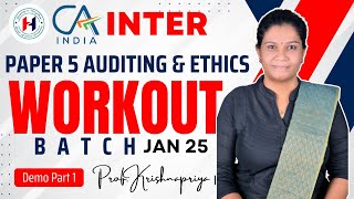 CA Inter Jan 25 | Auditing Workout Batch |Writing Practice| Important Questions | Demo Part 1- Tamil