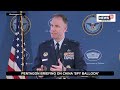 pentagon press secretary brigadier general pat ryder live news briefing over chinese spy balloon