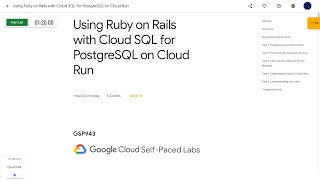 Qwiklabs | Using Ruby on Rails with Cloud SQL for PostgreSQL on Cloud Run [GSP943]