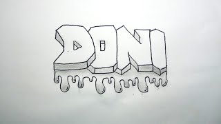 cara membuat tulisan nama doni yang keren - graffiti nama - tulisan 3D