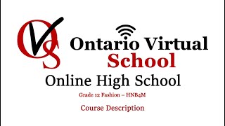 HNB4M - Grade 12 Fashion Ontario Virtual School | OVS