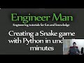 Creating a snake game with python in under 5 minutes.