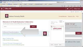 Accessing the IU Health Transformation SharePoint site
